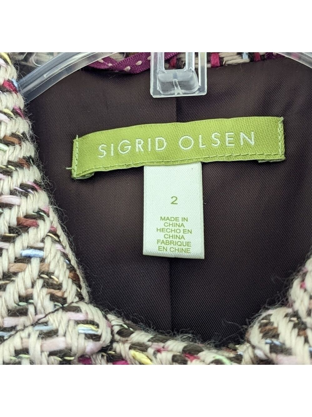 Sigrid Olsen short Multi-color tweed jacket size 2 Versatile - Picture 5 of 10